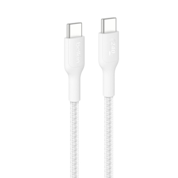 Belkin Kabel USB-C na USB-C 240W, BoostCharge Pro, 1m, biały Belkin Kabel USB-C na USB-C 240W, BoostCharge Pro, 1m, biały