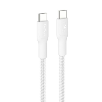 Belkin Kabel USB-C na USB-C 240W, BoostCharge Pro, 3m, biały Belkin Kabel USB-C na USB-C 240W, BoostCharge Pro, 3m, biały