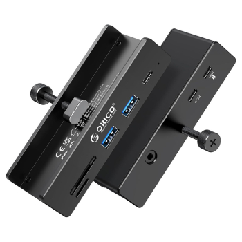 Orico Aktywny hub USB-C 10Gbps, PowerDelivery 60 W, przykręcany, 2x USB-A, czytnik SD, USB-C, czarny Orico Aktywny hub USB-C 10Gbps, PowerDelivery 60 W, przykręcany, 2x USB-A, czytnik SD, USB-C, czarny