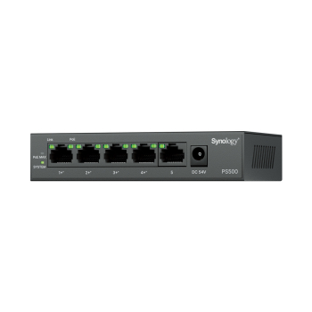 Synology PS500 | Switch PoE, 5 portów GE, 4xGE PoE+, 60W Synology PS500 | Switch PoE, 5 portów GE, 4xGE PoE+, 60W