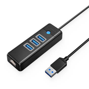 Orico Hub USB-A, RJ45 Ethernet 2,5Gbps, 3x USB-A, czarny Orico Hub USB-A, RJ45 Ethernet 2,5Gbps, 3x USB-A, czarny