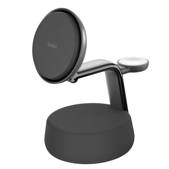 Belkin Ładowarka magnetyczna Qi2 25W, 3w1, zasilacz 45W, grafitowa Belkin Ładowarka magnetyczna Qi2 25W, 3w1, zasilacz 45W, grafitowa