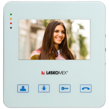 Laskomex Monitor MVC-8251-1 BIAŁY KOLOR 4.3 cali z obsługą centrali portierskiej PR1
