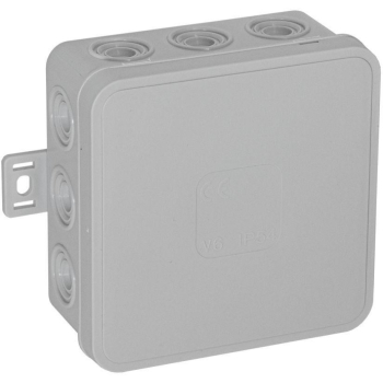 Puszka natynkowa pusta 12 wlotów VIPLAST V7 klik SZARA IP54 100x100x41mm 037-03
