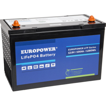 Akumulator LiFePO4 EUROPOWER serii LFP 12,8V 100Ah Bluetooth (Żywotność ~4000 cykli)