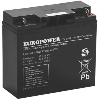 Akumulator AGM EUROPOWER serii EV 12V 20Ah/C10