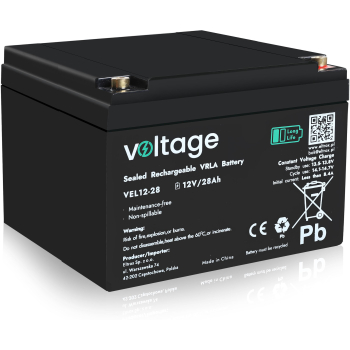 Akumulator AGM Voltage Long Life 12V 28Ah VEL12-28 (Żywotność 15 lat)