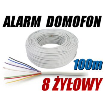 PRZEWÓD ALARMOWY DOMOFONOWY YTDY 8X0,5 - 100M; 5631K