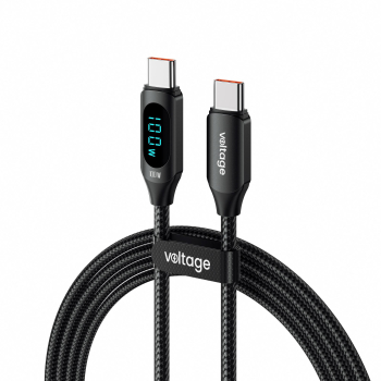 Kabel USB-C / USB-C Voltage PowerDisplay 100W PD 100cm czarny