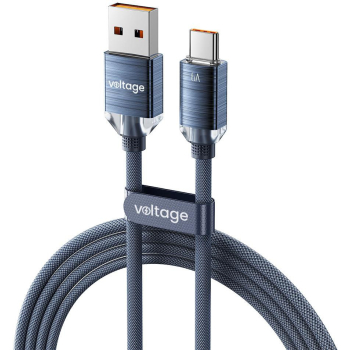 Kabel USB-A / USB-C Voltage PureCrystal 66W 200cm niebieski