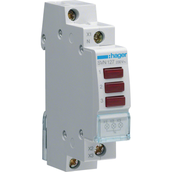 Lampka sygnalizacyjna, 230V AC, 3 x Czerwony LED HAGER SVN127