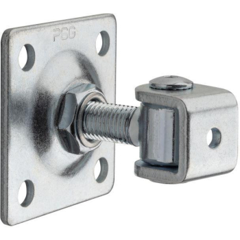 Zawias PSG 61.018.01 z szyldem 80x80x3mm - gwint M16 (regulowany, ucho ocynkowane)