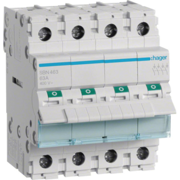 Modułowy rozłącznik izolacyjny 4P 63A 400VAC Hager SBN463
