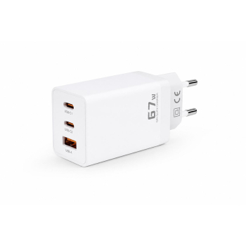 Ładowarka sieciowa Voltage GaN Charger 67W PD 3.0 QC 3.0 USB-A 2x USB-C biała