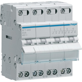 Modułowy przełącznik instalacyjny I-0-II  4P 40A 400VAC Hager SFT440