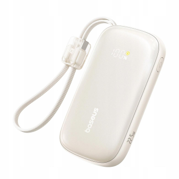 Powerbank Baseus EnerFill FC21 10000 mAh 22,5 W USB-A USB-C tytanowy z odłączanym kablem Lightning