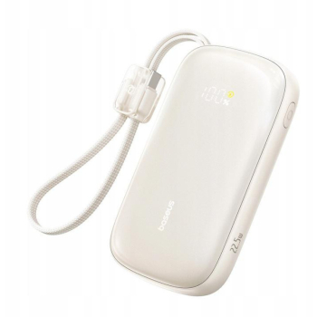 Powerbank Baseus EnerFill FC21 20000 mAh 22,5 W USB-A USB-C srebrny z odłączanym kablem Lightning