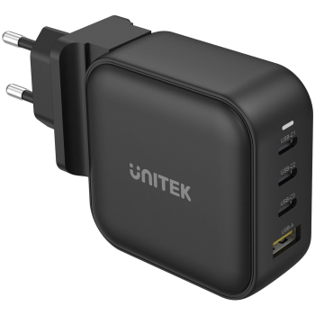 Ładowarka sieciowa Unitek GaN 4 porty, PD 100W QC3.0 czarna