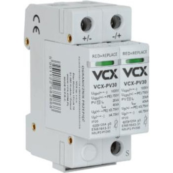 Ogranicznik przepięć fotowoltaiczny DC PV30 klasy T2 (C) 2P 1000V VCX