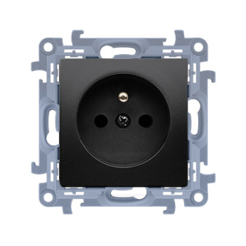KONTAKT SIMON 10 MODUŁ CZARNY MAT GNIAZDO 1X Z/U Z PRZESŁONAMI SZYBKOZŁĄCZA 16A 250V