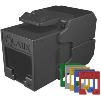 Moduł Keystone beznarzędziowy samozaciskowy SOLARIX Cat.6 UTP RJ45 RAL czarny