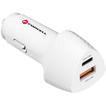 ŁADOWARKA SAMOCHODOWA Forcell Carbon CC50-1A1C 38 W 1x USB-C 1x USB-A PD 3.0 QC 3.0 BIAŁA