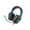Słuchawki z mikrofonem Fury Raptor Gaming podświetlenie RGB czarno-niebieskie