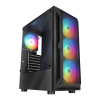 Obudowa PC Rampage SHIVA z oknem 4x wentylator 120mm Rainbow czarna