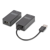 Przedłużacz/Extender DIGITUS USB 1.1 po skrętce Cat.5e/6 UTP/SFP do 45m, czarny, 20cm