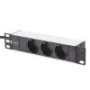 Listwa zasilająca DIGITUS do szaf 10" RACK 3xSchuko, 2m 1xSchuko, 16A, aluminiowa