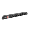 Listwa zasilająca Lanberg do RACK 1U 16A PDU 6x PL 2m czarna