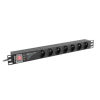 Listwa zasilająca Lanberg do RACK 19" 1U 16A PDU PRO 7x PL SPD-3MP 2m czarna