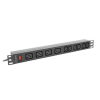 Listwa zasilająca RACK PDU 19" Lanberg 1U 16A 2M 4X C19 6X IEC C13 C20 czarna