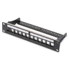Patch panel pusty DIGITUS 10" 12 port 1U do modułów keystone (RAL 9005)