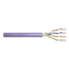 Kabel teleinformatyczny instalacyjny DIGITUS kat.6, U/UTP, Eca, drut, AWG 24/1, PVC, 305m, fioletowy, karton