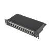 Patch panel Lanberg PPF6-9012-B 12 port 1U 10" kat.6 ekranowany czarny