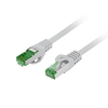 Patchcord Lanberg S/FTP kat.7 0,25m LSZH CU fluke passed szary