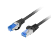 Patchcord Lanberg S/FTP kat.6A 0,25m LSZH CCA fluke passed czarny