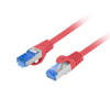 Patchcord Lanberg S/FTP kat.6A 0,25m LSZH CCA fluke passed czerwony