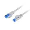 Patchcord Lanberg S/FTP kat.6A 0,25m LSZH CCA fluke passed szary