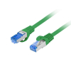 Patchcord Lanberg S/FTP kat.6A 0,25m LSZH CCA fluke passed zielony