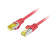 Patchcord Lanberg S/FTP kat.6A 3m LSZH CU fluke passed czerwony