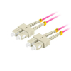 Patchcord światłowodowy Lanberg MM SC/UPC-SC/UPC DUPLEX 3.0mm OM4 50/125 LSZH 1m fioletowy