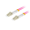 Patchcord światłowodowy Lanberg MM LC/UPC-LC/UPC DUPLEX 3.0MM OM4 50/125 LSZH 0.5m fioletowy
