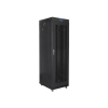 Szafa instalacyjna Rack stojąca 19" 42U 600x800 czarna drzwi perforowane LCD Lanberg (flat pack)