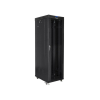 Szafa instalacyjna Rack stojąca 19" 42U 600x1000 czarna drzwi szklane LCD Lanberg (flat pack)