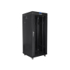 Szafa instalacyjna Rack stojąca 19" 27U 600x600 czarna drzwi szklane LCD Lanberg (flat pack)