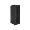 Szafa instalacyjna Rack stojąca 19" 42U 800x1000 czarna drzwi perforowane LCD Lanberg (flat pack)