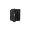 Szafa instalacyjna Rack stojąca 19" 15U 600x600 czarna drzwi szklane LCD Lanberg (flat pack)