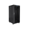 Szafa instalacyjna Rack stojąca 19" 27U 800x1000 czarna drzwi szklane LCD Lanberg (flat pack)